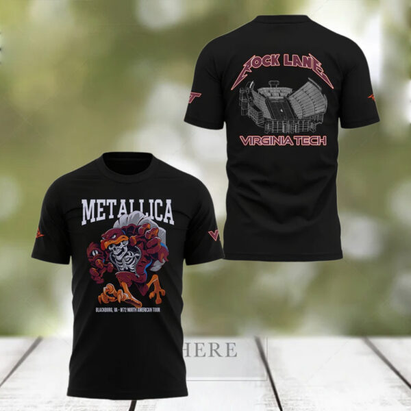 Metallica x Virginia Tech Lane Rocked T Shirt Unique Gifts For Music Lovers
